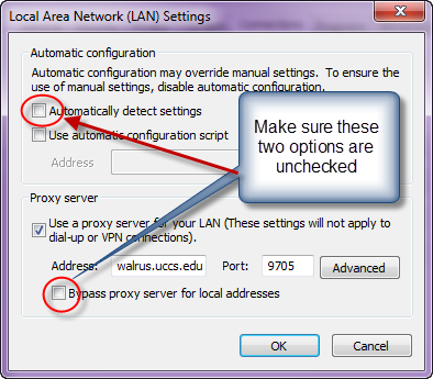 proxy server setting on browser
