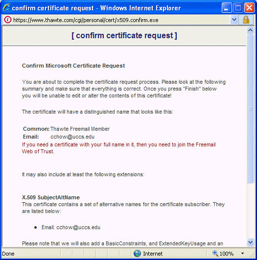 generate certificate request