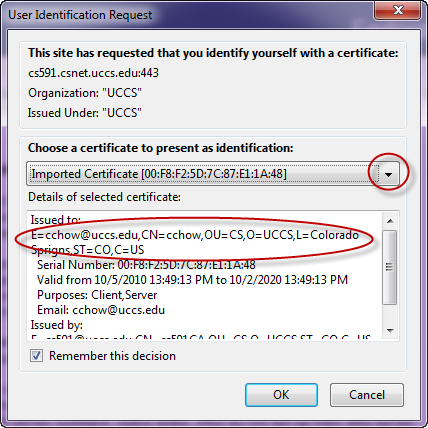 choose proper client certificate